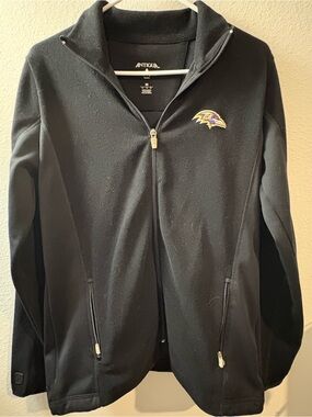 Antigua Black Full-Zip Utility Jacket with Ravens Logo
